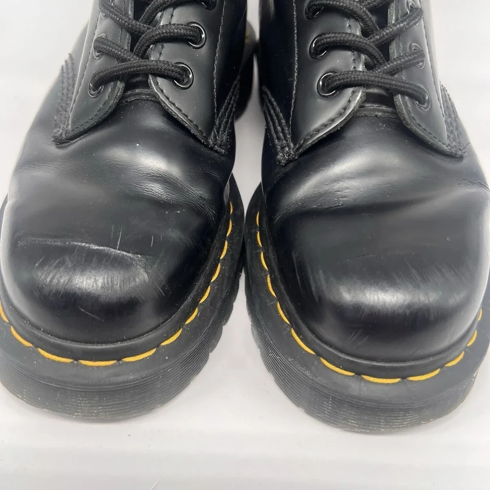 Dr. Doc Martens Bex Smooth combat boots 25345 Black Leather mens 7 womens 8 Lace